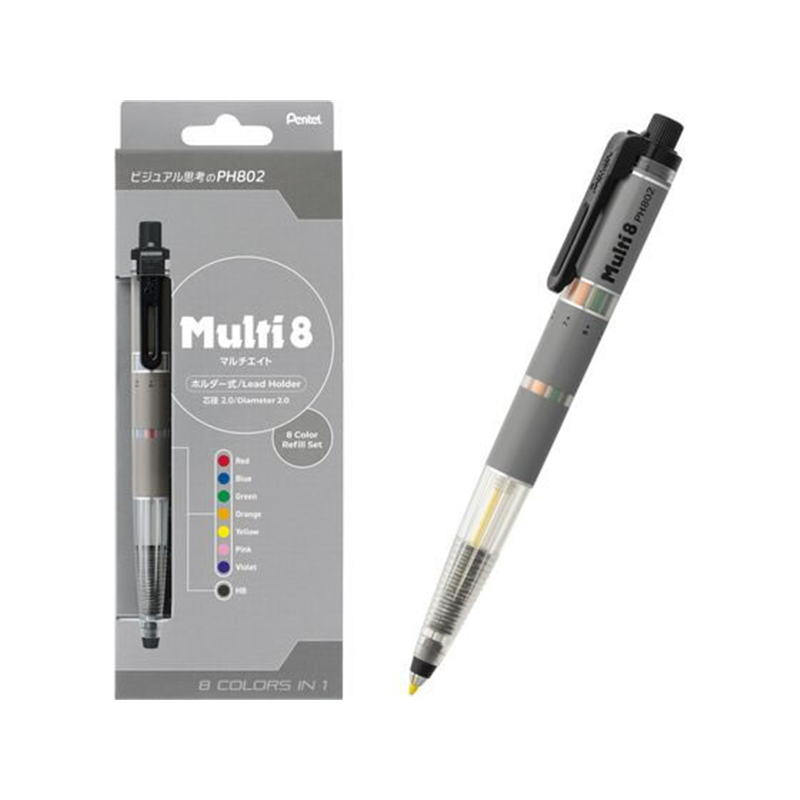 ぺんてる Multi8 マルチ8セット XPH802ST 1セット（ご注文単位1セット）【直送品】