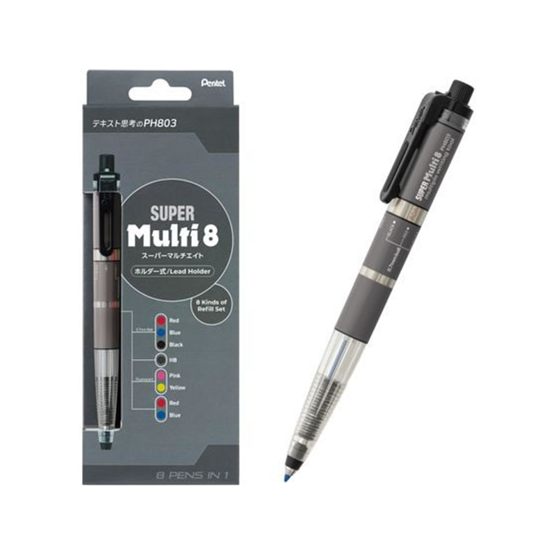 ぺんてる SUPER Multi8 スーパーマルチ8セット XPH803ST 1セット（ご注文単位1セット）【直送品】