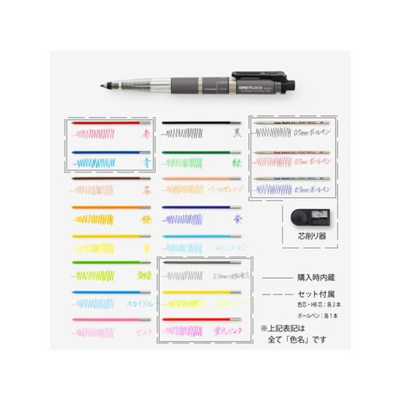 ぺんてる SUPER Multi8 スーパーマルチ8セット XPH803ST 1セット（ご注文単位1セット）【直送品】
