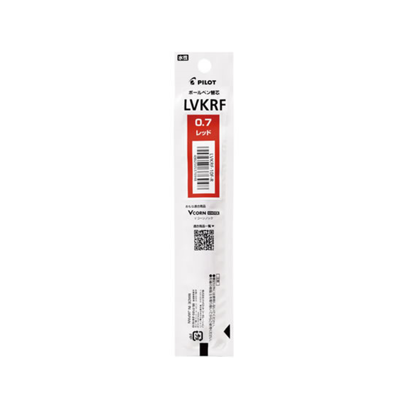 パイロット 水性ボールペン替芯 レッド 0.7mm LVKRF-10F-R 1本（ご注文単位1本）【直送品】