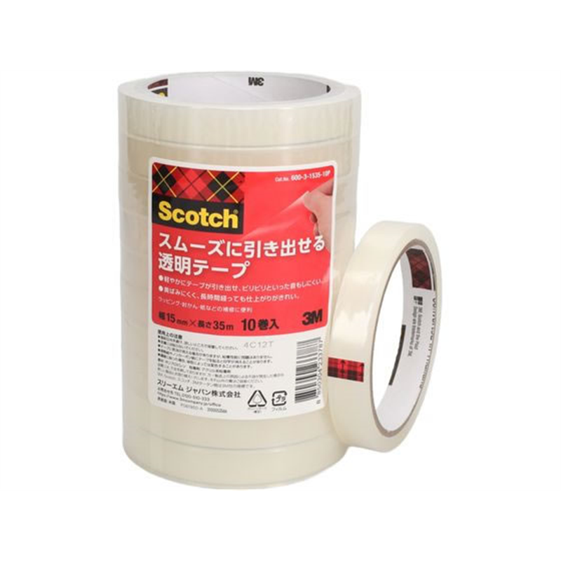 3M スコッチ スムーズに引き出せる透明テープ 幅15mm×長さ35m 1パック（ご注文単位1パック）【直送品】