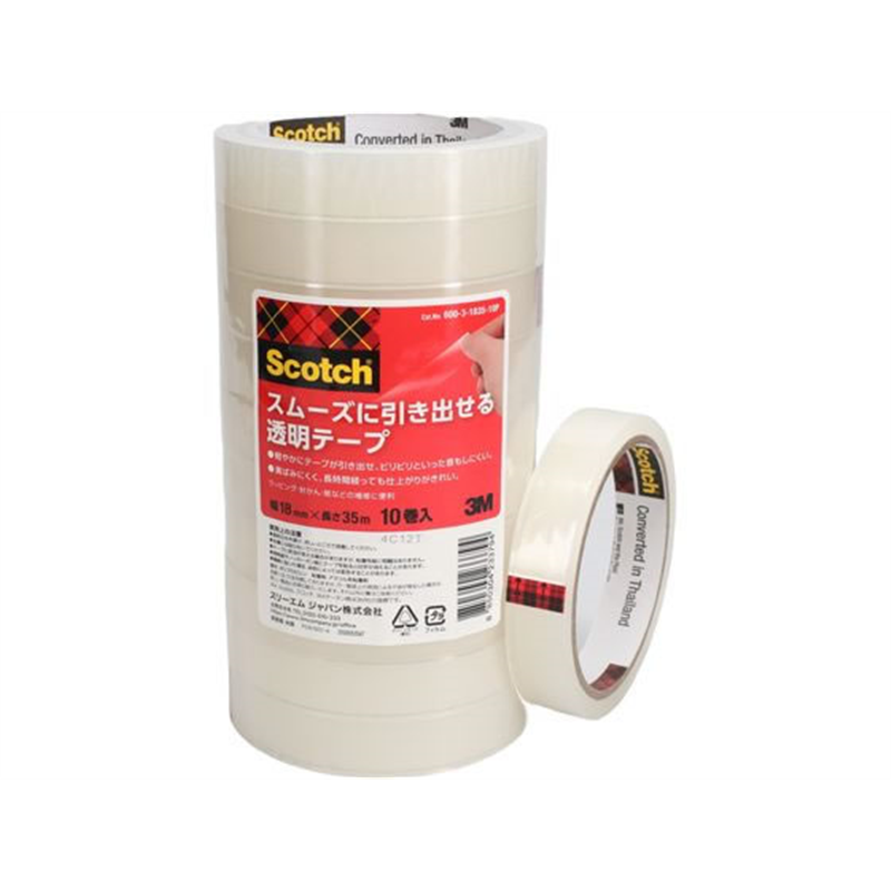 3M スコッチ スムーズに引き出せる透明テープ 幅18mm×長さ35m 1パック（ご注文単位1パック）【直送品】