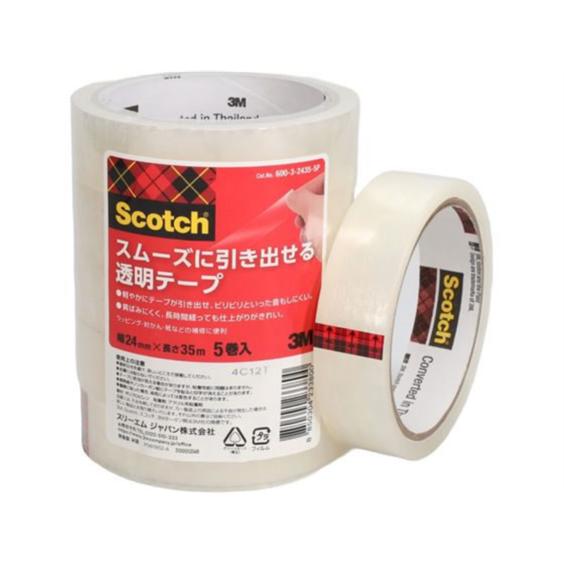 3M スコッチ スムーズに引き出せる透明テープ 幅24mm×長さ35m 1パック（ご注文単位1パック）【直送品】