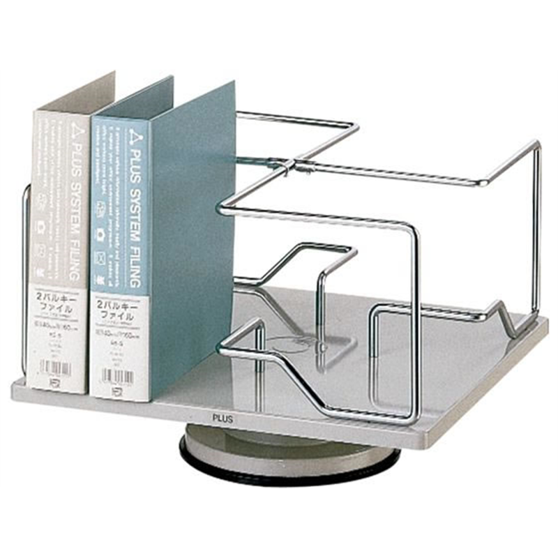プラス 回転式帳簿立 ライトグレー BNガタ／87-610 1台（ご注文単位1台）【直送品】