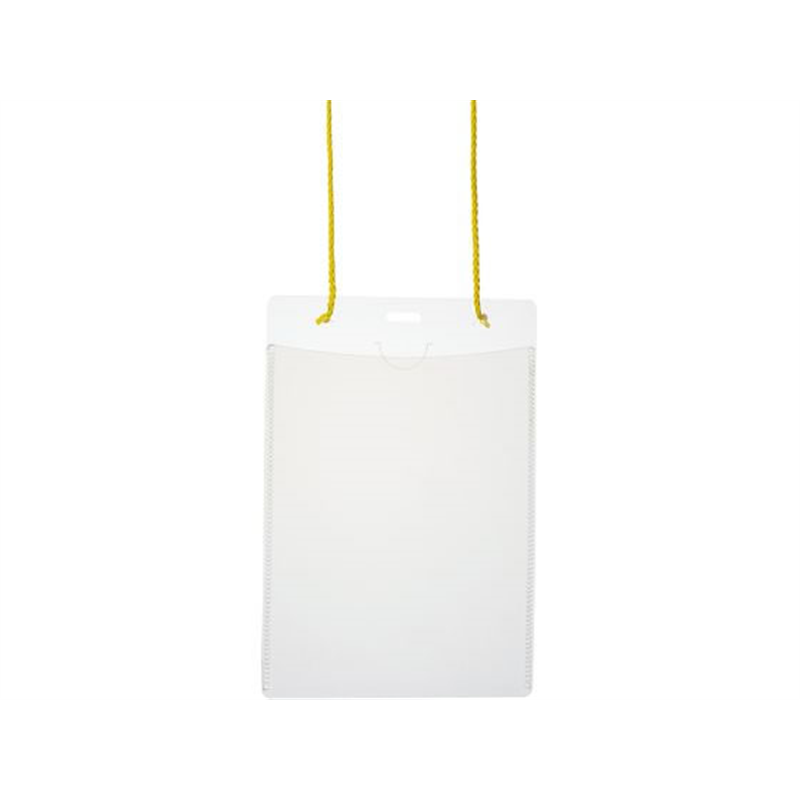 プラス ネームタッグ 吊下げイベント用 はがきサイズ 紐イエロー 50 1パック（ご注文単位1パック）【直送品】