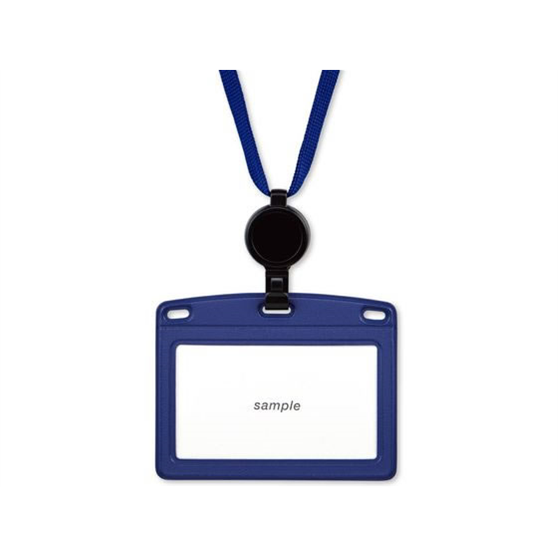 オープン工業 吊下名札 リール式 レザー調 ヨコ名刺 NL-25P-BU 1個（ご注文単位1個）【直送品】