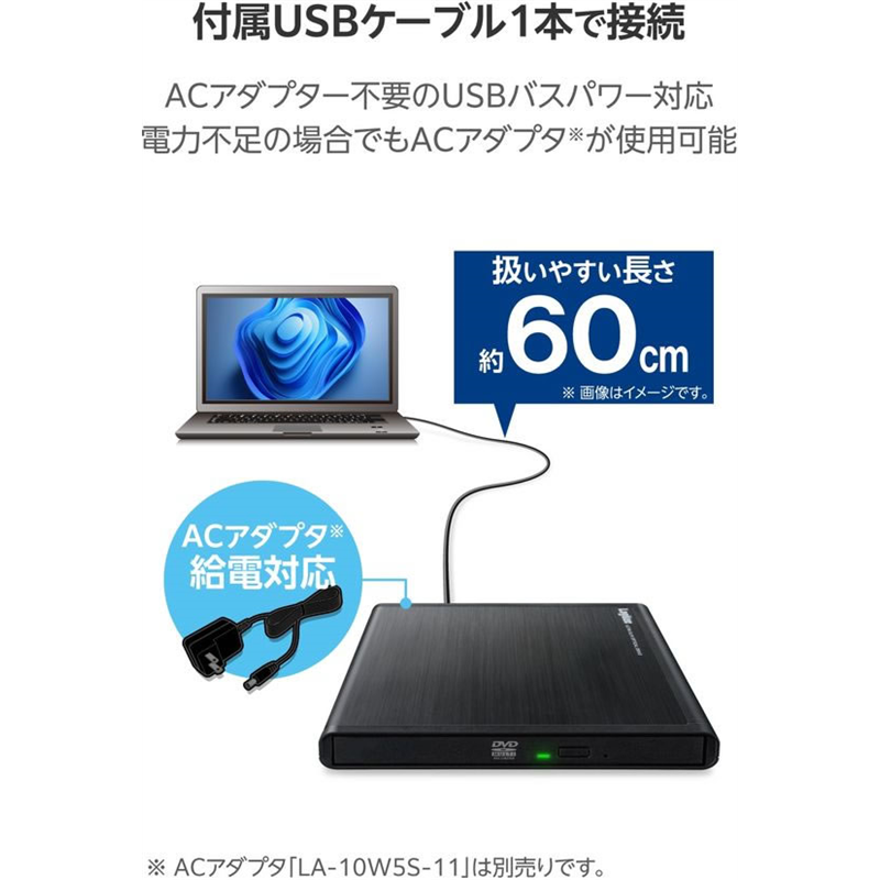 ロジテック DVDドライブ 外付け ソフト付 黒 LDR-PMM8U2LBK 1個（ご注文単位1個）【直送品】