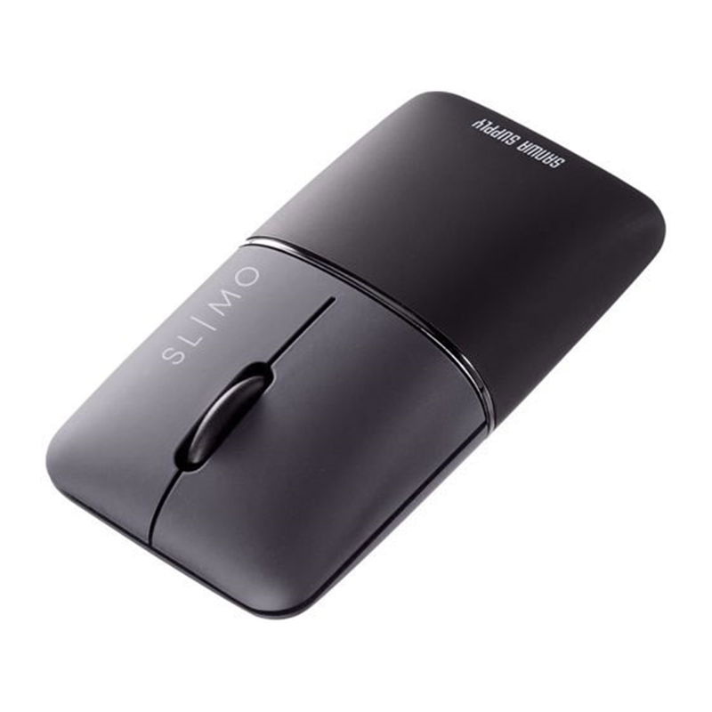 サンワサプライ 静音BluetoothブルーLEDマウス SLIMO 充電式 ブラッ 1個（ご注文単位1個）【直送品】