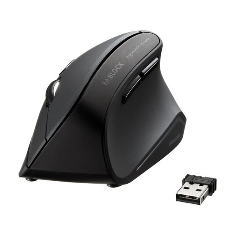 サンワサプライ 抗菌静音 ワイヤレス エルゴノミクスマウス MA-ERGWK10 1個（ご注文単位1個）【直送品】