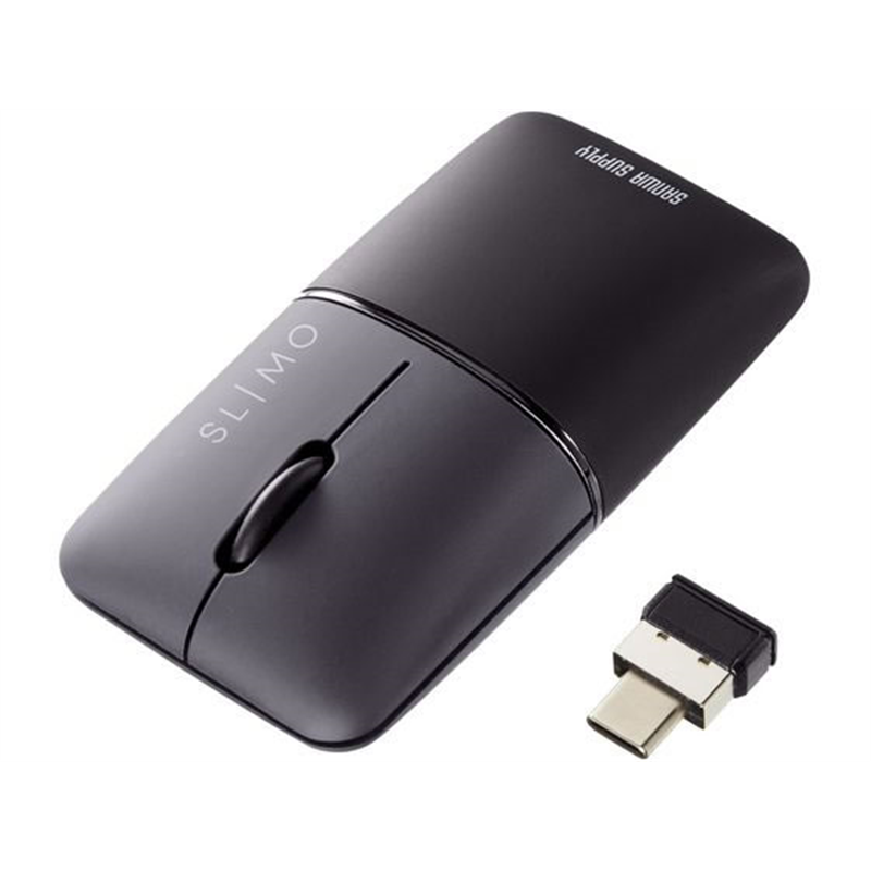 サンワサプライ 静音ワイヤレスブルーLEDマウス SLIMO 充電式 Type-C フ 1個（ご注文単位1個）【直送品】