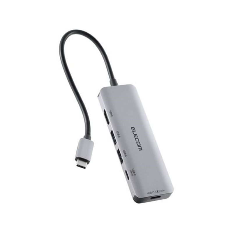 エレコム Type-Cドッキングステーション 5-in-1 シルバー DST-051BPSV 1個（ご注文単位1個）【直送品】