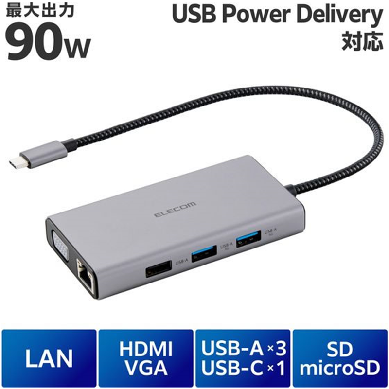 エレコム ドッキングステーション 10-in-1 シルバー DST-101BPSV 1個（ご注文単位1個）【直送品】