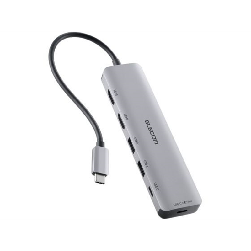 エレコム Type-Cドッキングステーション 6-in-1 シルバー DST-M060BPSV 1個（ご注文単位1個）【直送品】