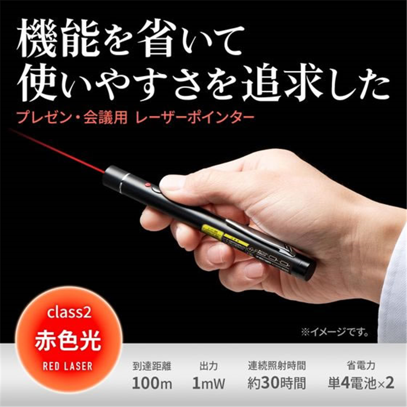 サンワサプライ 赤色レーザーポインター LP-RD315BKN 1個（ご注文単位1個）【直送品】