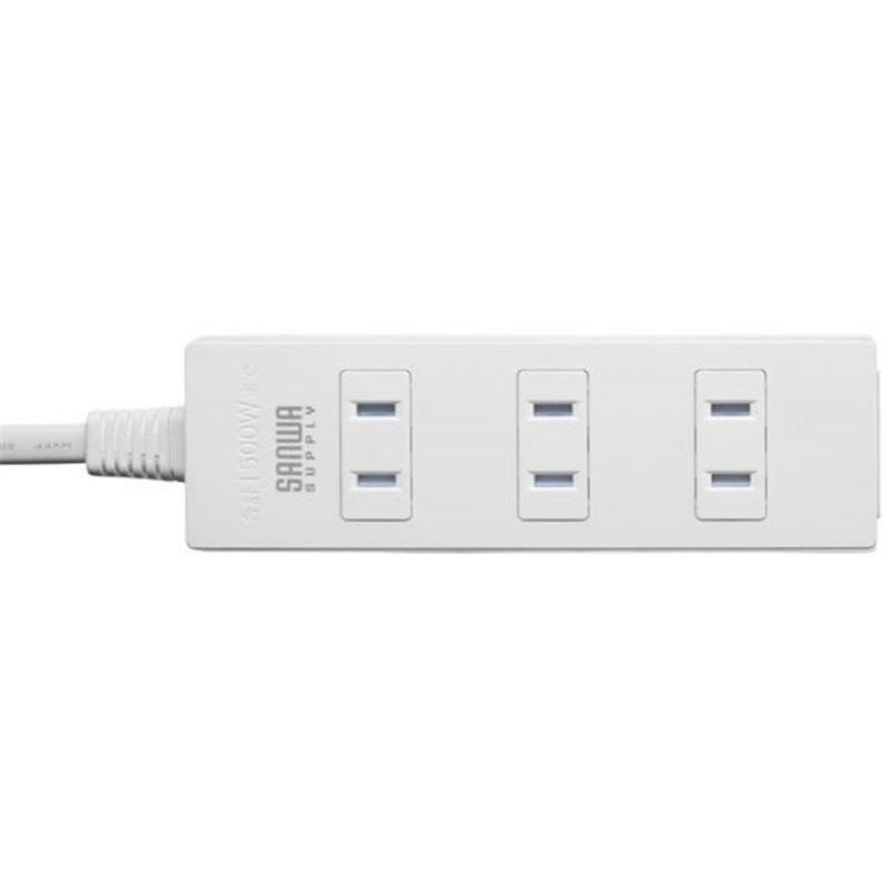 サンワサプライ 火災予防タップ 2P 4個口 2m ホワイト TAP-TSH42N2 1個(ご注文単位1個)【直送品】