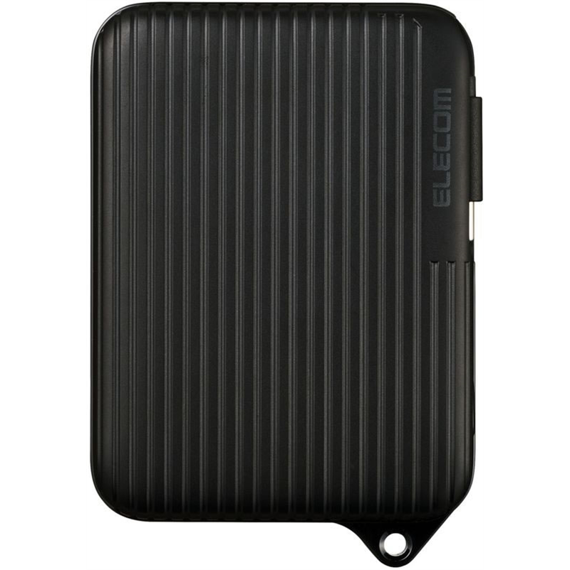 エレコム 巻取りモバイルバッテリー 10000mAh 黒 DE-C79-10000BK 1個（ご注文単位1個）【直送品】