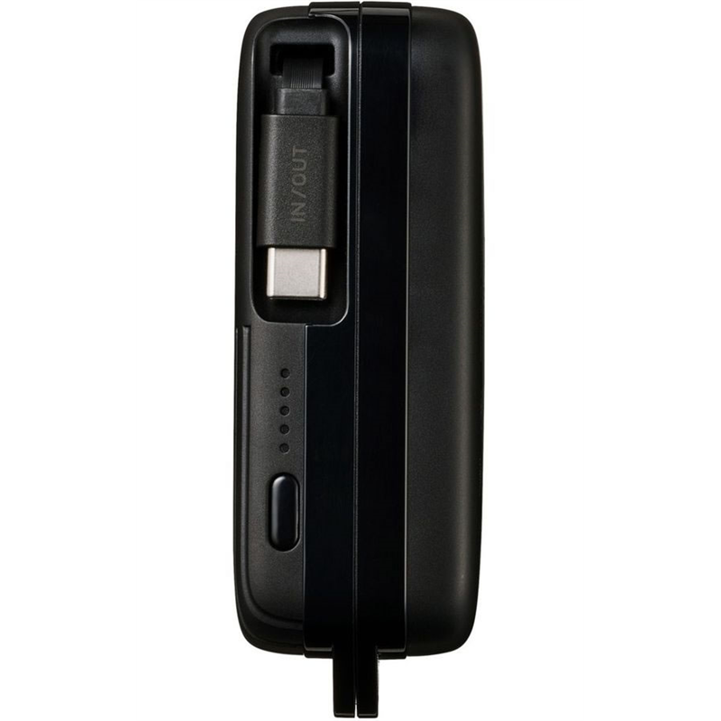 エレコム 巻取りモバイルバッテリー 10000mAh 黒 DE-C79-10000BK 1個（ご注文単位1個）【直送品】