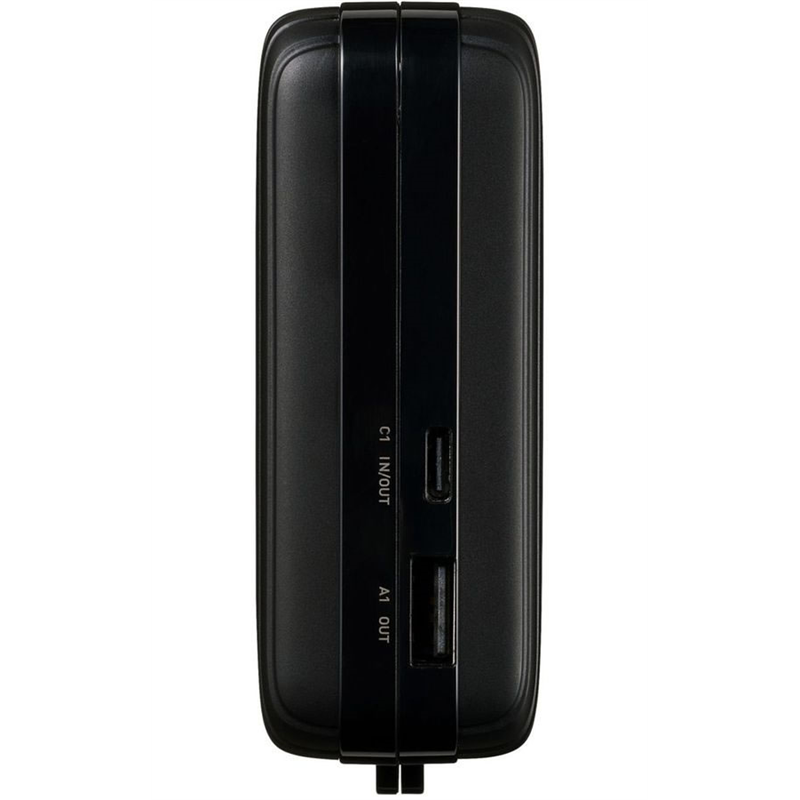 エレコム 巻取りモバイルバッテリー 10000mAh 黒 DE-C79-10000BK 1個（ご注文単位1個）【直送品】