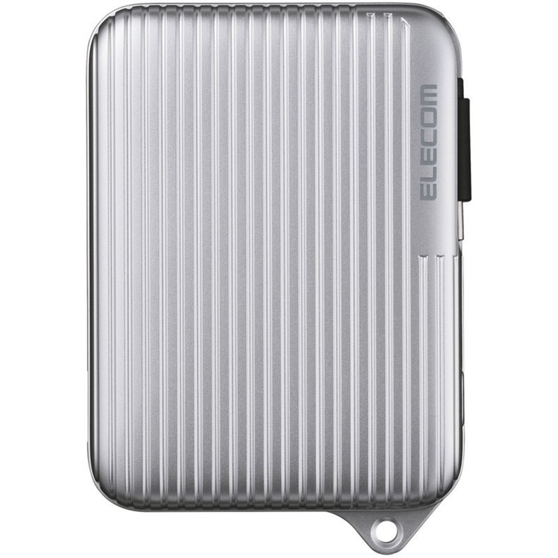 エレコム 巻取りモバイルバッテリー 10000mAh 銀 DE-C79-10000SV 1個（ご注文単位1個）【直送品】