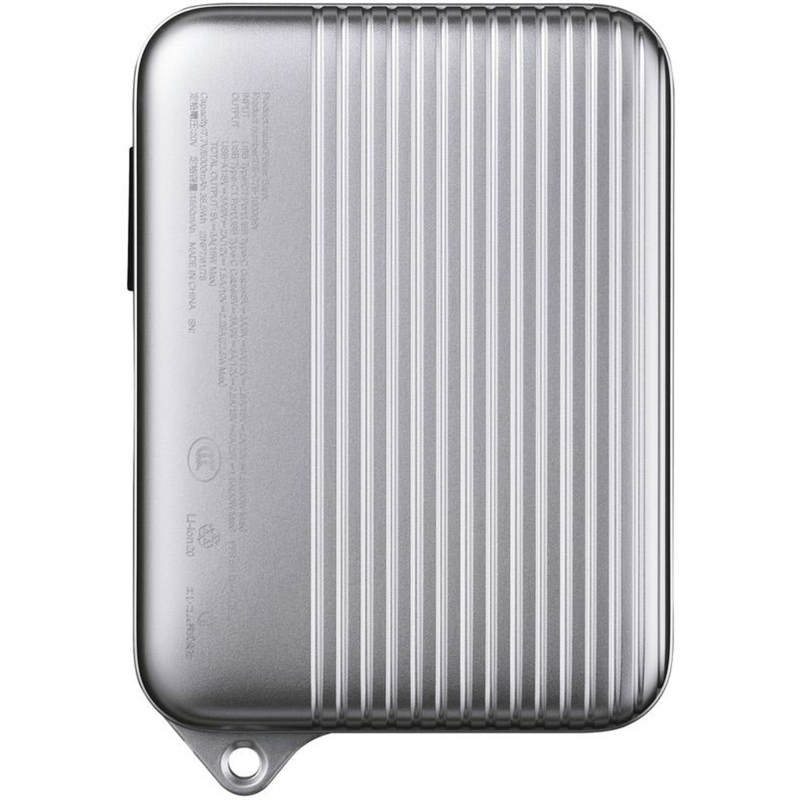 エレコム 巻取りモバイルバッテリー 10000mAh 銀 DE-C79-10000SV 1個（ご注文単位1個）【直送品】