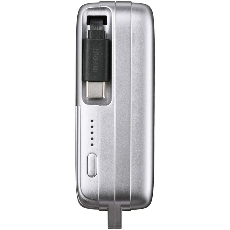 エレコム 巻取りモバイルバッテリー 10000mAh 銀 DE-C79-10000SV 1個（ご注文単位1個）【直送品】