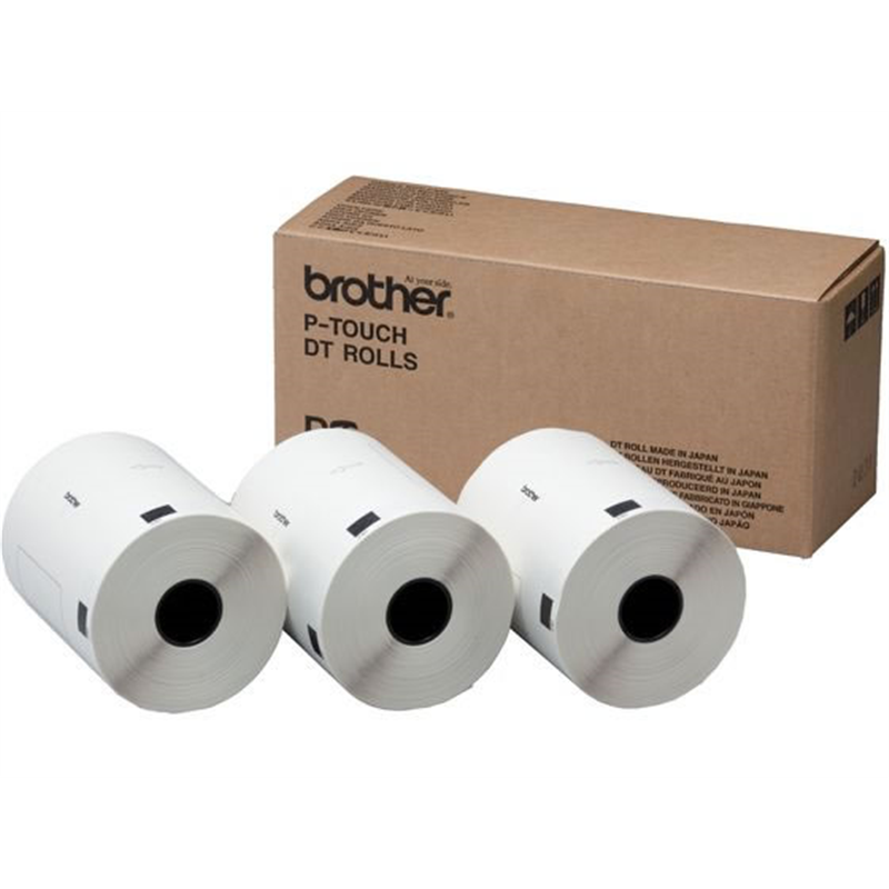 ブラザー プレカット紙ラベル DTシリーズ 感熱紙 3ロール入り DT-2 1箱（ご注文単位1箱）【直送品】