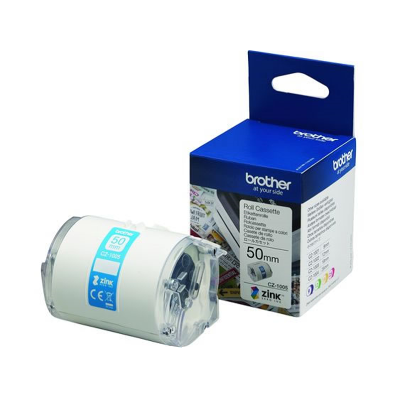 ブラザー フルカラーロールカセット 幅50mm 感熱 VC-500W専用 CZ-100 1個（ご注文単位1個）【直送品】