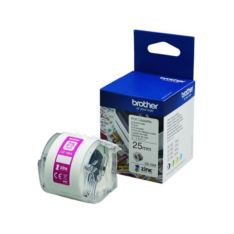 ブラザー フルカラーロールカセット 幅25mm 感熱 VC-500W専用 CZ-100 1個（ご注文単位1個）【直送品】