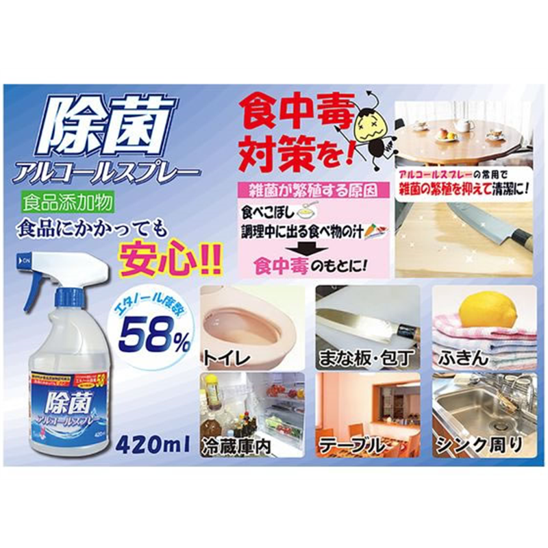 友和 除菌アルコールスプレー 減容ボトル 本体 420mL 1パック（ご注文単位1パック）【直送品】