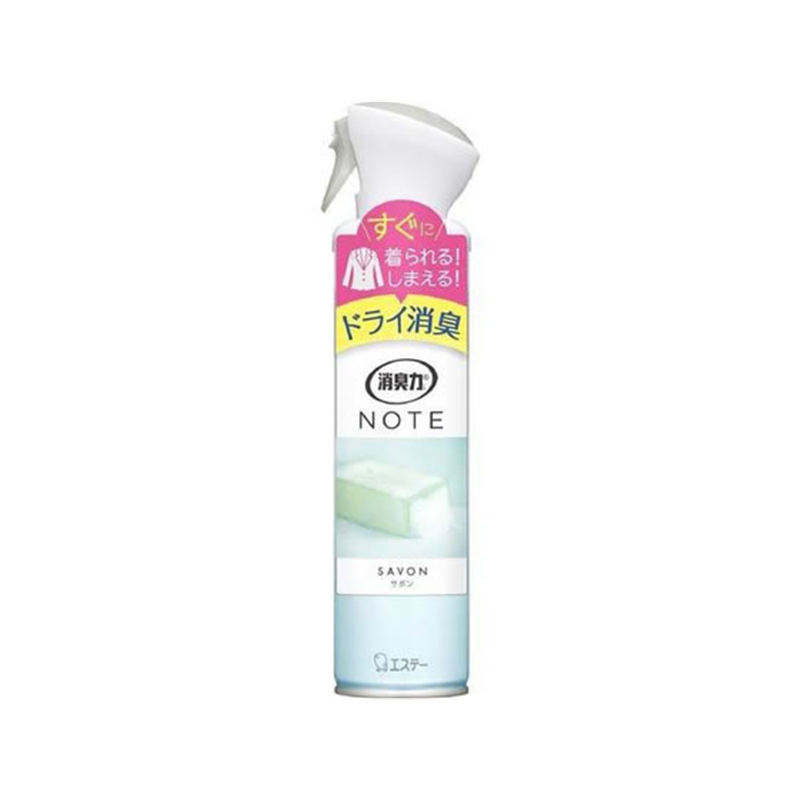 エステー 消臭力 NOTE 衣類用消臭スプレー サボン 240mL 1本（ご注文単位1本）【直送品】