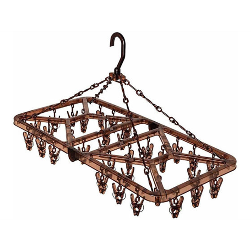 オーエ ストロング 角ハンガー ピンチ32個付 ブラウン 1個（ご注文単位1個）【直送品】