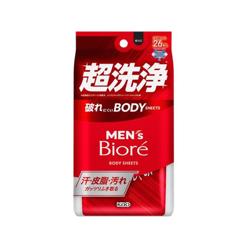 KAO メンズビオレ ボディシート 超洗浄タイプ 26枚 1個（ご注文単位1個）【直送品】