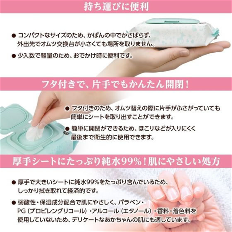 オオサキメディカル ベビーおしりふきおでかけ用 24枚×8個 846 1パック（ご注文単位1パック）【直送品】