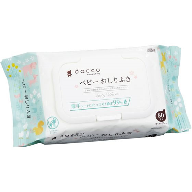 オオサキメディカル ベビーおしりふき ふた付 80枚 84606 1パック（ご注文単位1パック）【直送品】