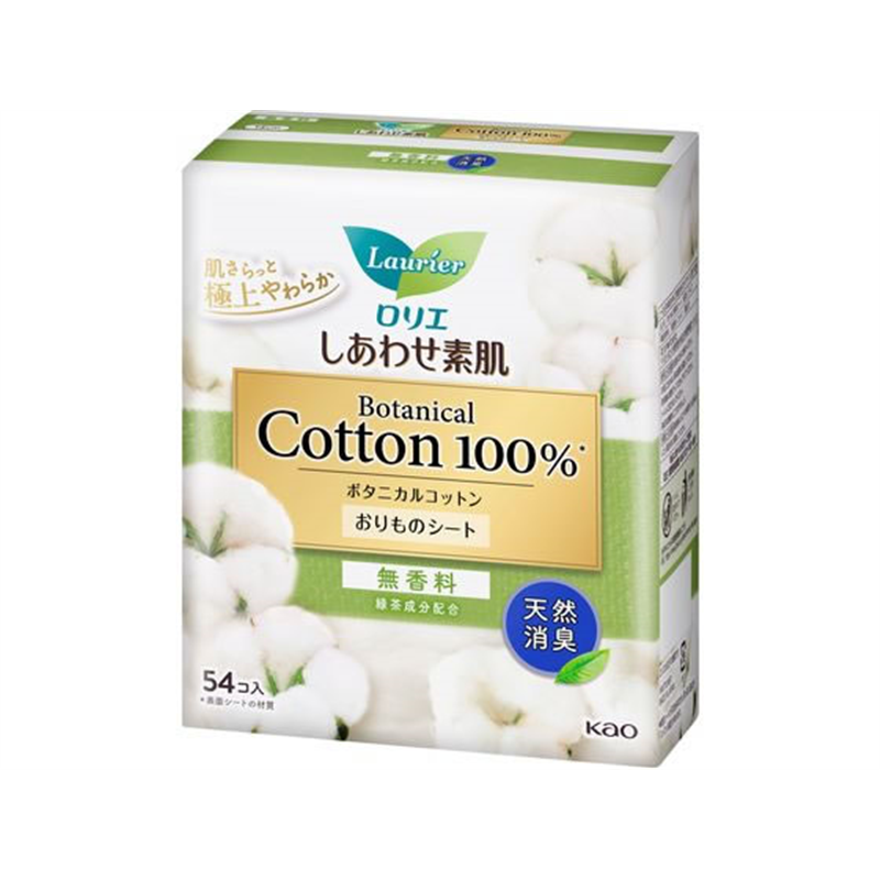 KAO ロリエ しあわせ素肌 ライナー ボタニカル 消臭 54個 1パック（ご注文単位1パック）【直送品】