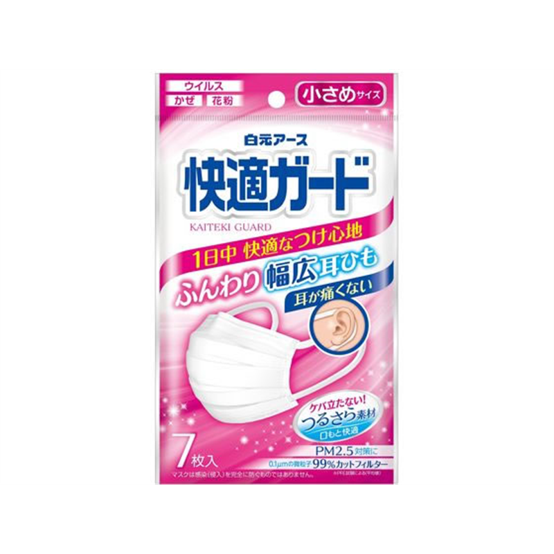 白元アース 快適ガードマスク 小さめサイズ 7枚入 1パック(ご注文単位1パック)【直送品】