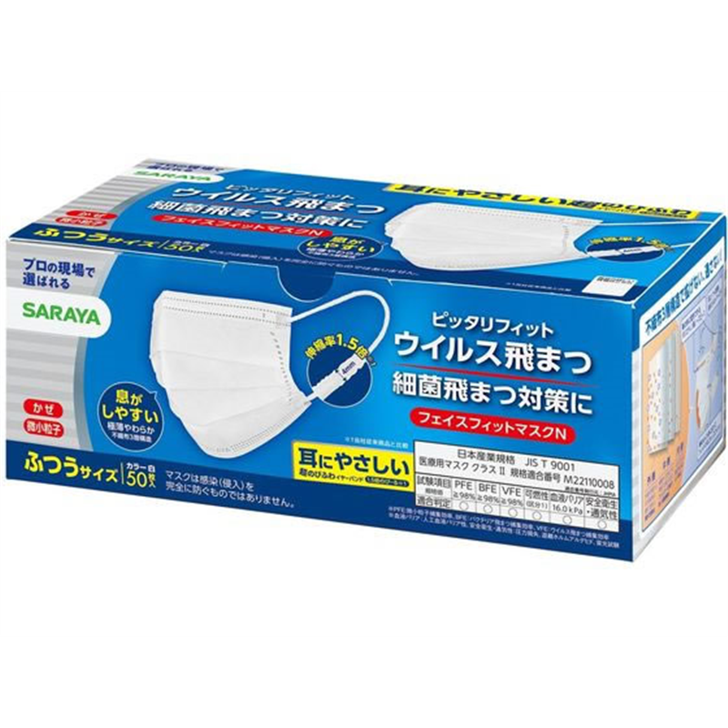 サラヤ フェイスフィットマスクN ふつう 50枚入 1箱（ご注文単位1箱）【直送品】