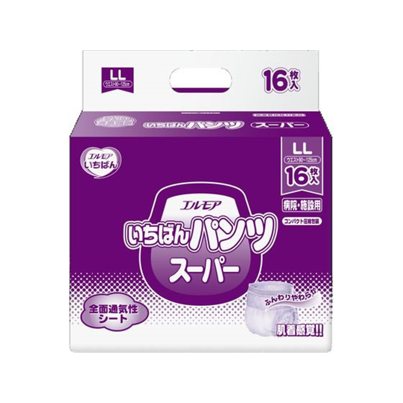 カミ商事 エルモア いちばんパンツ スーパー LL 16枚 1パック（ご注文単位1パック）【直送品】