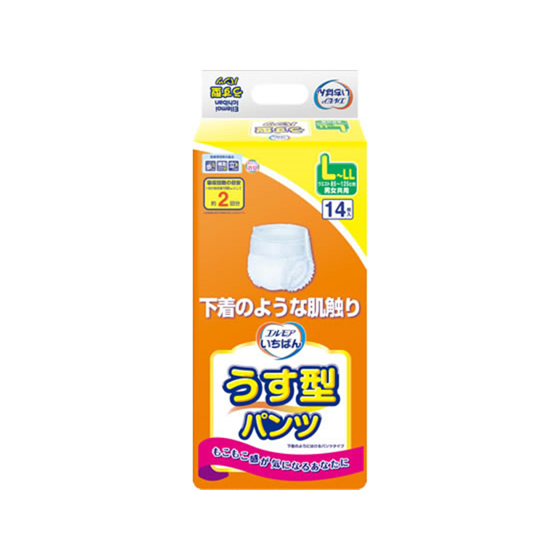 カミ商事 エルモアいちばん うす型パンツ L～LL 14枚 1パック（ご注文単位1パック）【直送品】