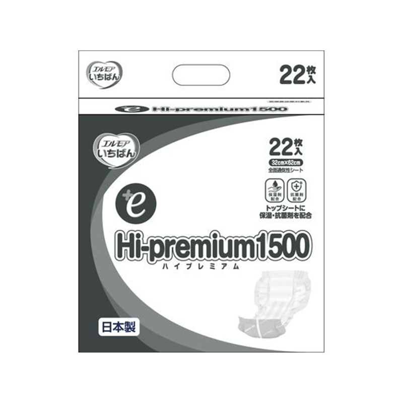 カミ商事 エルモアいちばん +e Hi-premium1500 22枚 1パック（ご注文単位1パック）【直送品】