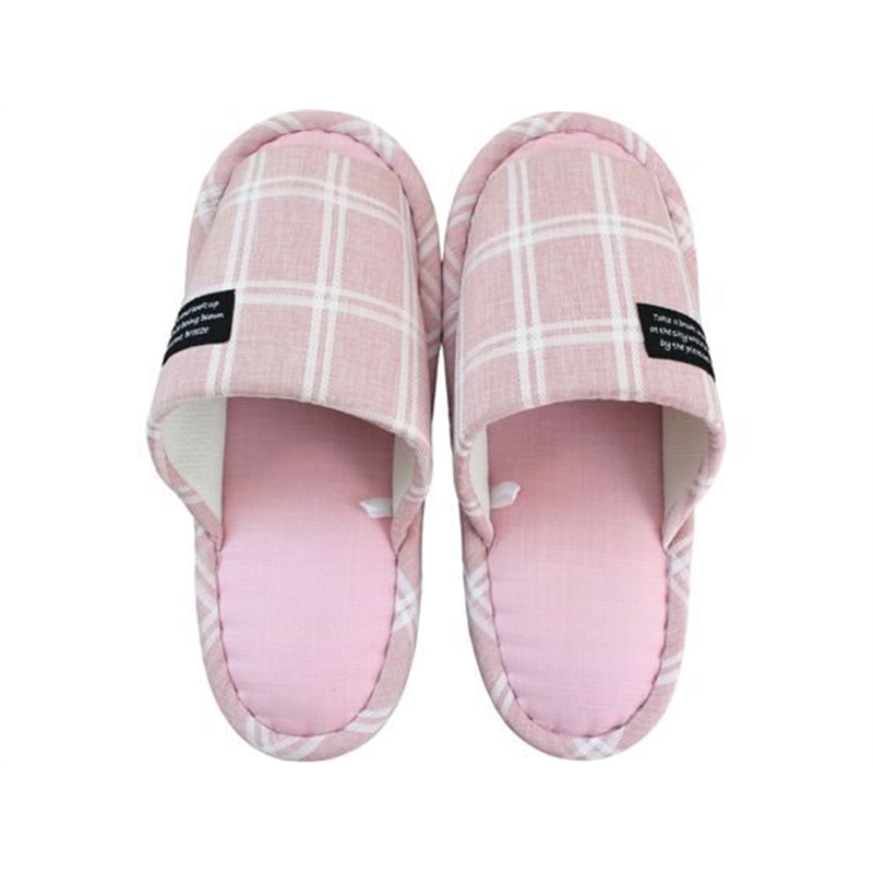ストロング 洗える チェック スリッパ M ピンク 71-4-142-61 1足（ご注文単位1足）【直送品】