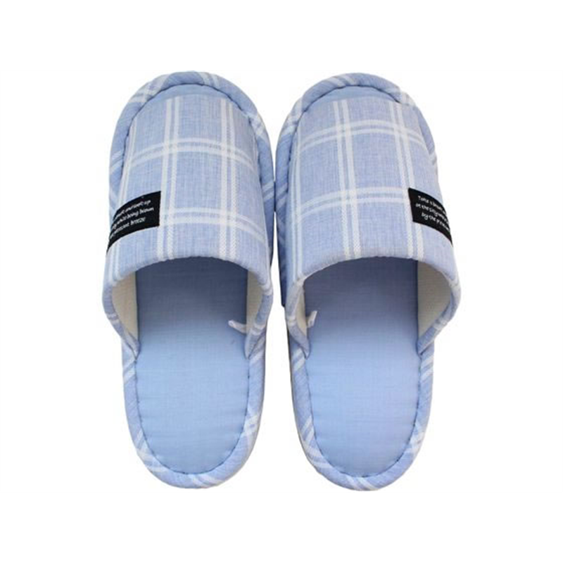 ストロング 洗える チェック スリッパ M ブルー 71-4-142-62 1足（ご注文単位1足）【直送品】