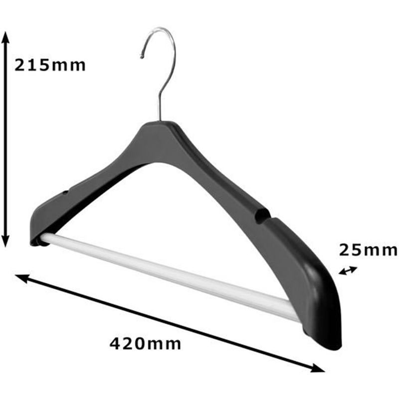 シンコハンガー リバース セットアップハンガー ブラック 42cm 1本（ご注文単位1本）【直送品】