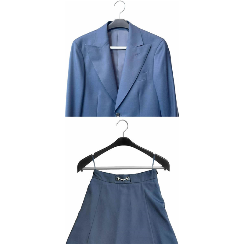 シンコハンガー リバース セットアップハンガー ブラック 42cm 1本（ご注文単位1本）【直送品】