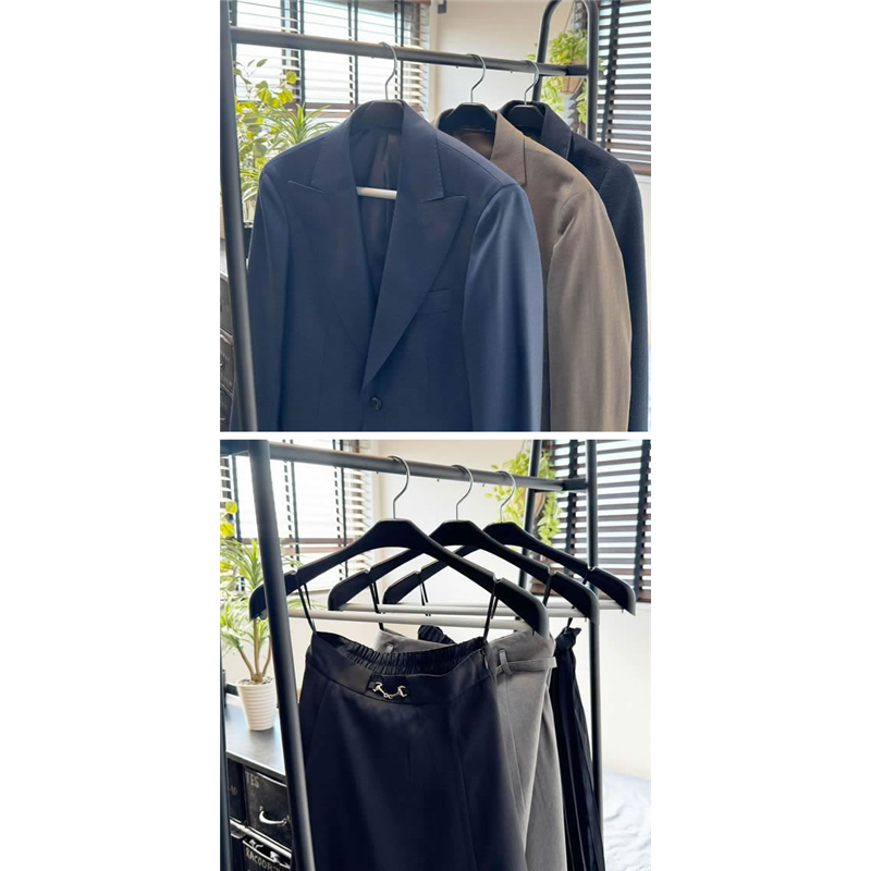 シンコハンガー リバース セットアップハンガー ブラック 42cm 1本（ご注文単位1本）【直送品】