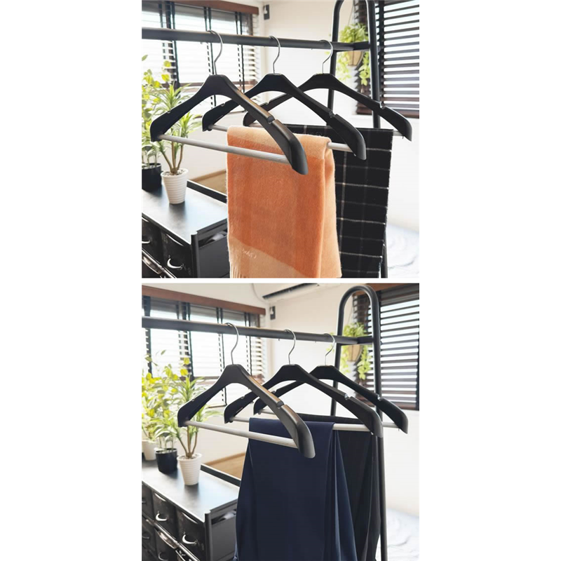 シンコハンガー リバース セットアップハンガー ブラック 42cm 1本（ご注文単位1本）【直送品】