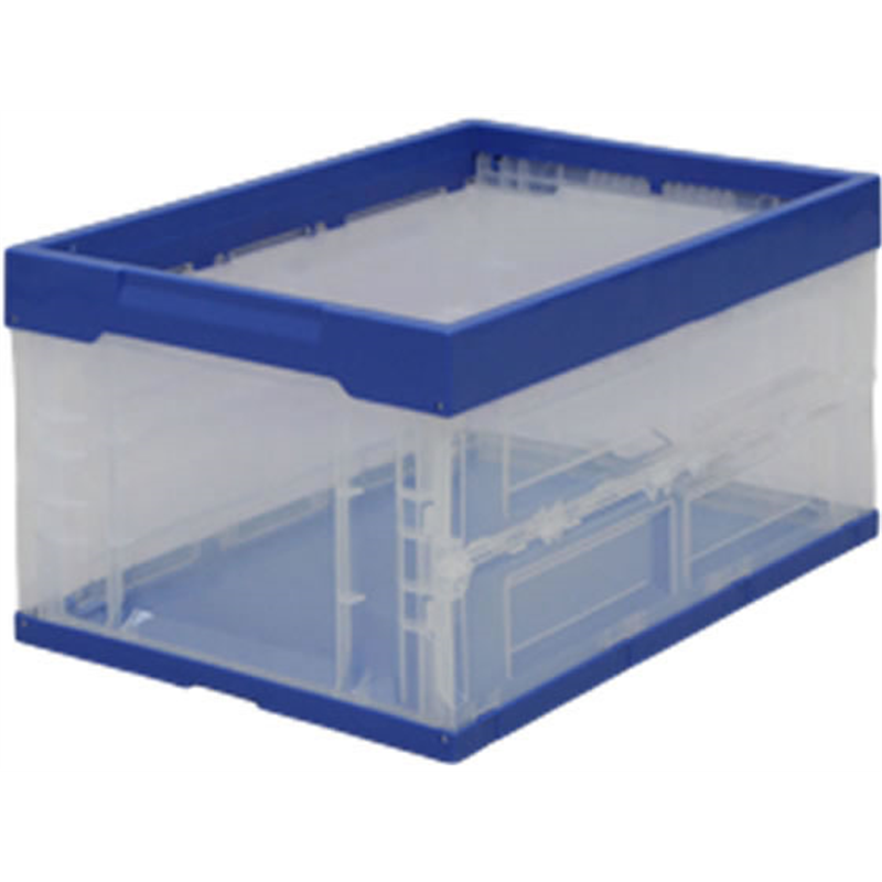アイリスオーヤマ ハード折りたたみコンテナ ブルー／クリア HDOC-40L 1個（ご注文単位1個）【直送品】