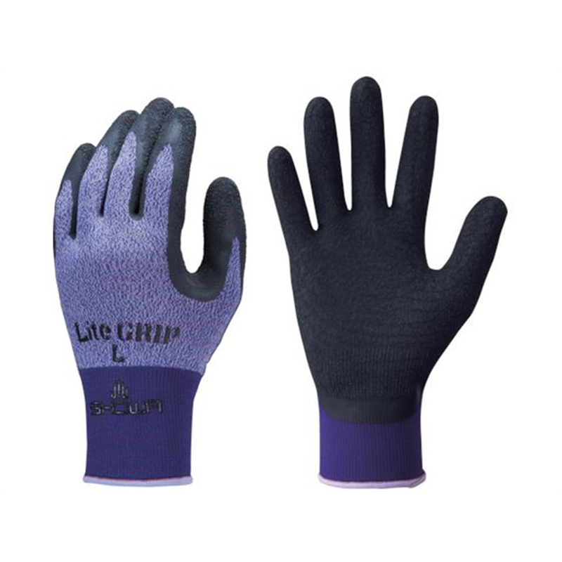 SHOWA 天然ゴム背抜き手袋 ライトグリップ パープル Sサイズ 1双（ご注文単位1双）【直送品】
