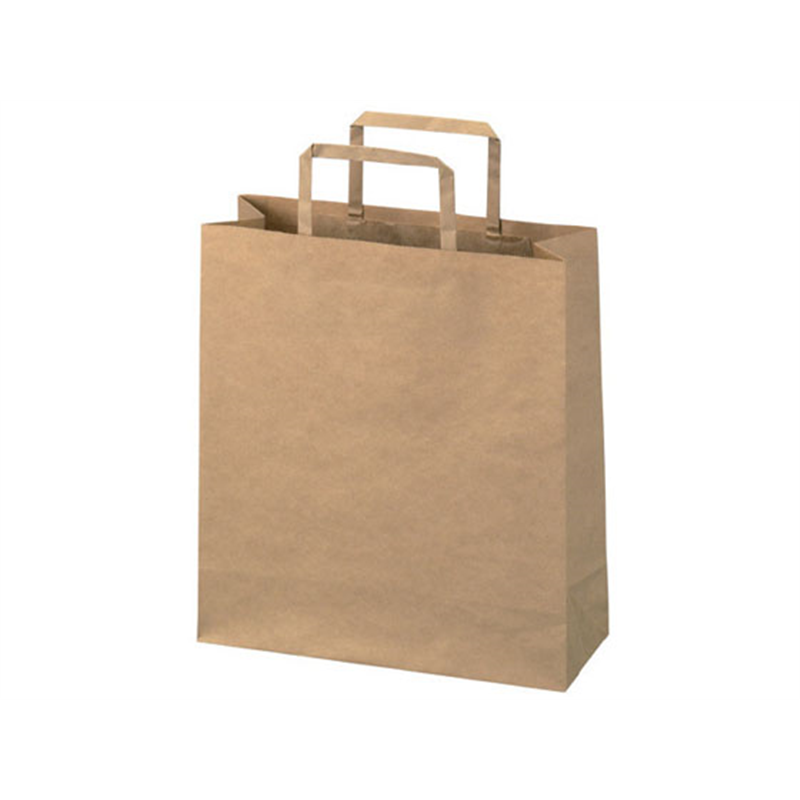 スマートバリュー 手提袋 平紐 茶 小 50枚 B291J-B 1パック（ご注文単位1パック）【直送品】