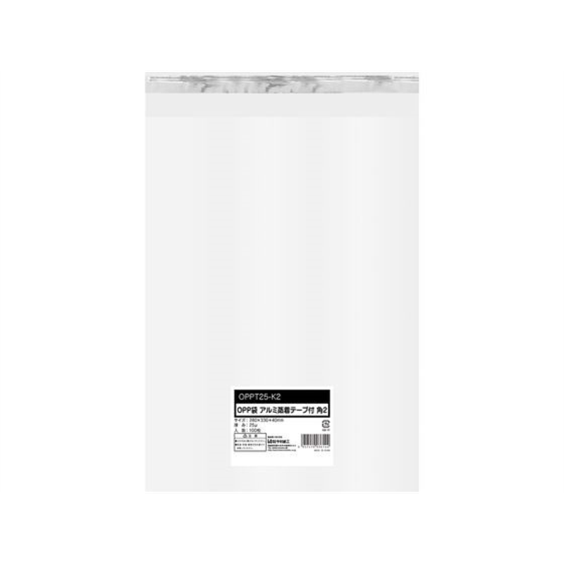 今村紙工 OPP袋 シールあり 角2サイズ 0.025mm厚 透明 100 1パック（ご注文単位1パック）【直送品】